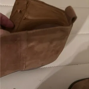 J.Crew "Sawyer" Brown Leather Suede Stacked Heel‎ Side-Zip Ankle Boots Booties thumbnail 9