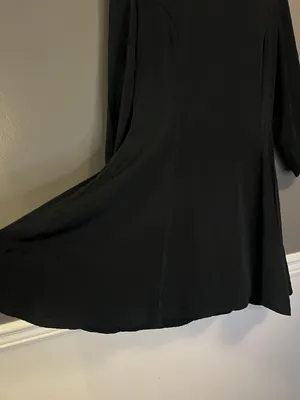 Vintage Marnie West Dress Womens 11 Black A-Line Corset Tie Back Made USA 90s thumbnail 2