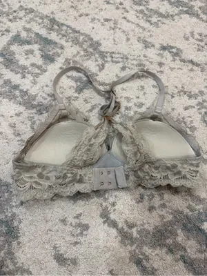 Aerie Grey Taupe Lace Push Up Bra 32B Cross Back thumbnail 3