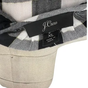 J. Crew Open Ruffle V-neck Button-up Shirt Gingham Plaid Check Black White‎ XL thumbnail 10