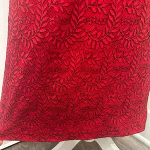 Dress the Population Nora Lace Halter Midi‎ Dress Red Black NWT Large Cocktail thumbnail 9