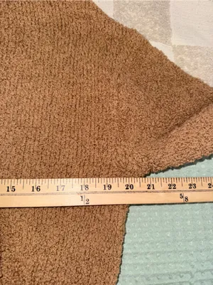 SKIMS Cozy Knit Zip‎ Up Hoodie in camel size S/M thumbnail 3
