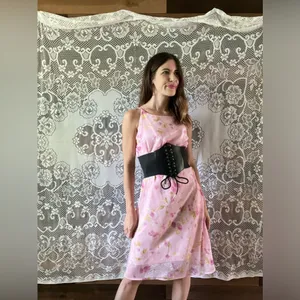 Vintage 90s Studio Y Sheer Slip Lined Floral Cottagecore Fairycore MIDI Dress thumbnail 3