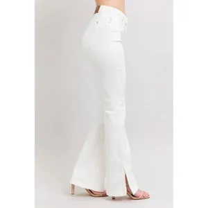 Judy Blue High Waist Garment Dyed White Side Slit Slim Bootcut NWT size 15/32‎ thumbnail 4