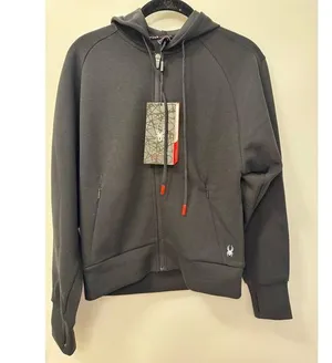 Spyder Active Women's Size Small Black Tri-Blend Zip Up Performance Hoodie NWT thumbnail 1