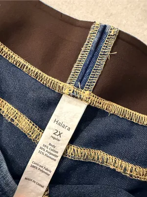NWOT Halara Size 2X Pull On Wide Leg Jeans Blue Stretch Denim High Rise Regular thumbnail 7