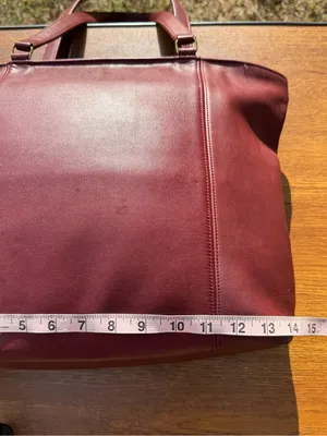 Vintage 1980s Coach Shopping Bag Large Red Leather Tote NYC USA 0535-929 thumbnail 9