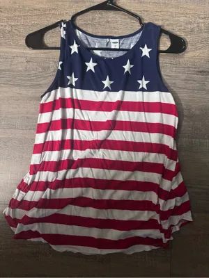 Old Navy • Sleeveless Blouse • Relaxed Fit • Medium • Luxe • American Flag thumbnail 2