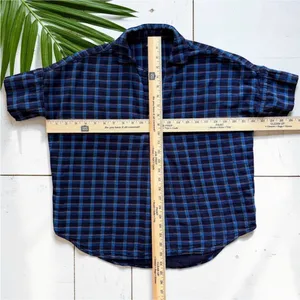 Madewell XS Blue Plaid Short Sleeve Popover Shirt 100% Cotton thumbnail 10