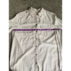 Express Casual Button Down Shirt Blush Pink Size Small thumbnail 5