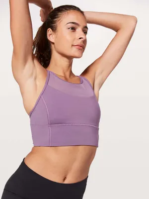 Lululemon clip in long line Lilac Sports Bra activewear yoga Pilates gym 6 thumbnail 1