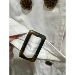 Bebe White Belted Trench Coat Ruffle Cuffs Statement Buttons Size M thumbnail 5