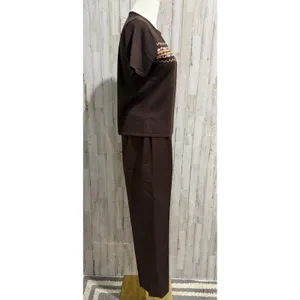 Kasper Suit Set Womens Petite 6P‎ Brown Knit Sweater Top & Dress Pants 2pc thumbnail 3
