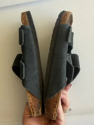 Birkenstock Black Suede Buckle Sandals Womens 37 (6-6.5) thumbnail 9