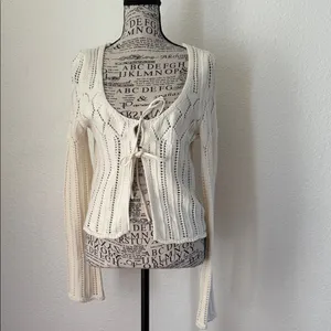 Pink Rose Cream Knit Cardigan thumbnail 9