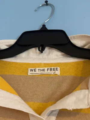 Free People Aggie Stripe Top Oat Latte Yellow thumbnail 3