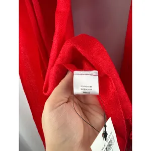 Women’s Pashmina O/S Bright Red Scarf w/ Bead Detail thumbnail 4