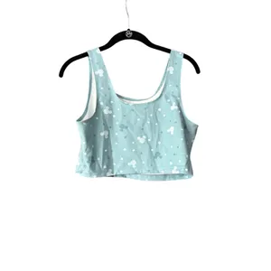 Disney Mickey Mouse Polka Dot Crop Top Blue Sleeveless Scoop Neck Large‎ thumbnail 2