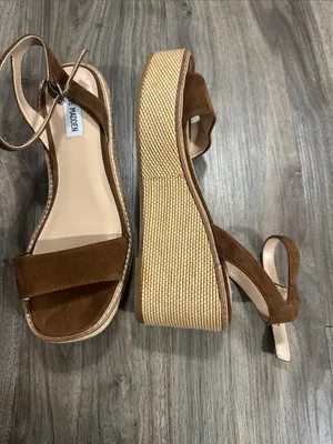 Steve Madden Brown Suede Platform Ankle Strap Sandals thumbnail 10