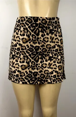 Zara Leopard Mini Skort Sz S Skirt Mob Wife Animal Date Night Safari thumbnail 1
