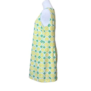 Sail to Sable Lemon Print‎ Sleeveless Shift Dress MEDIUM Diamond Colorful thumbnail 3