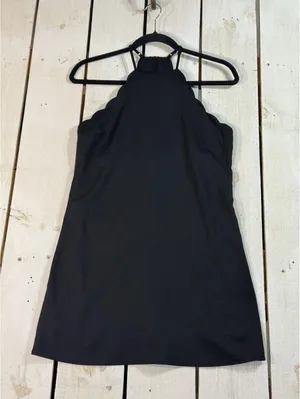 Lulus Black Halter Mini Dress Scalloped Neckline thumbnail 2