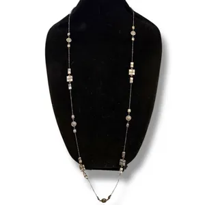 Brighton Ravenna long silver tone station tile necklace thumbnail 2