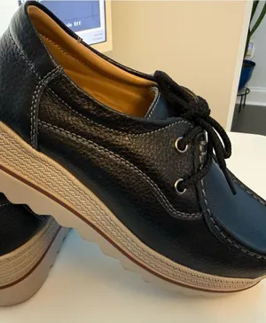 Black Leather Platform Lace thumbnail 1