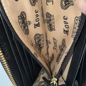 RARE NEW Y2K Original Juicy Couture Black Velour Scottie Dog Long Wallet 8" NWOT thumbnail 8