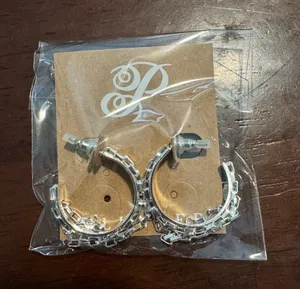 Silver Chain Hoop Earrings thumbnail 1