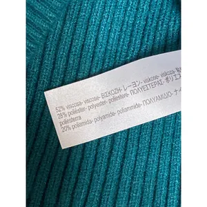 Zara Women's Teal Blue Ribbed Knit Long Sleeve Henley Sweater Crop Top Size S thumbnail 6