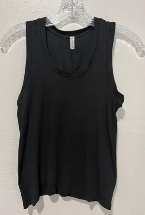 Free People Intimately black ribbed Tank Top Sleeveless Layering Tee thumbnail 1
