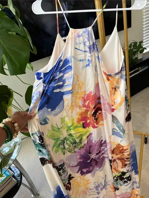 Nicole Miller Floral Slip Maxi Dress in Ivory Multi thumbnail 9