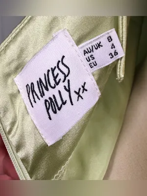 PRINCESS POLLY Chartreuse Satin‎ Tie Shoulder Straps Ruched Mini Dress, Size 4 thumbnail 10