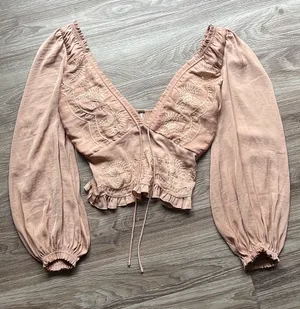 Free People Veronica Embroidered Blouse Top thumbnail 4