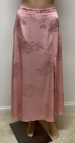 NWT fab’rik Pink Dallas Floral Slit Midi Skirt size S thumbnail 1