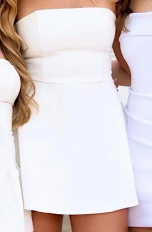 ZARA White Strapless Mini Dress thumbnail 1