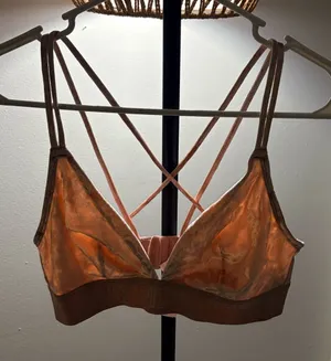Velvet Strappy Bralette - Rose Gold thumbnail 1
