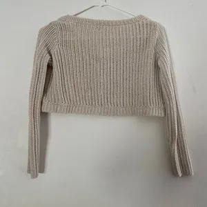 LA Hearts Cropped Knit Cardigan Medium Cream Button Front Boho Sweater thumbnail 4