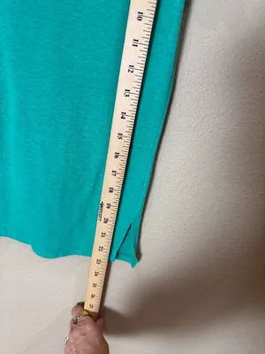 J Crew V Neck Cap Sleeve Tee T Shirt Size XS Green thumbnail 5