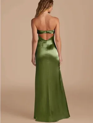 Azazie Bridesmaid Dress Olive thumbnail 2