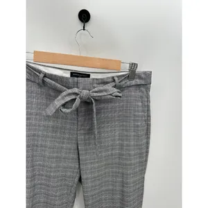 Banana Republic Gray Avery Glen Plaid Tie Waist Tailored Ankle Pant‎ Womens 8 thumbnail 6