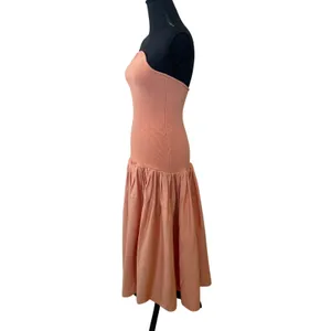 Alexis Sherbet Orange Fit Flare Midi Dress MEDIUM Drop Waist Party Designer $550 thumbnail 11