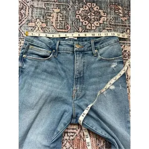 Good American Good Classic Straight Leg Jeans with Knee Slits Indigo123 Size 6 thumbnail 10