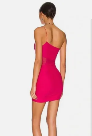 SUPERDOWN Pink Jerica Mesh Mini Dress One Shoulder thumbnail 2