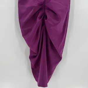 Lavish Alice Mya Midi‎ Dress Size 14 Off Shoulder Cocktail Satin Ruched Purple thumbnail 9