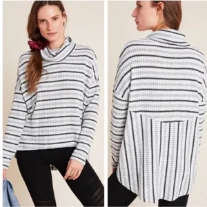 Anthropologie Saturday Sunday‎ Striped Pippa Hacci Turtleneck Sweater Top thumbnail 2