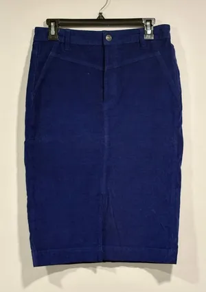 We The Free Deep Blue Corduroy Pencil Skirt thumbnail 1