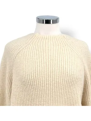 Bobeau Cream Beige Ribbed Knit Pullover Sweater Size Large Quiet Luxury thumbnail 2