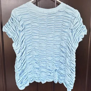 NWT Anthropologie Ruched Baby Doll Top Blue Size XL thumbnail 10